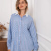 Chemise oversize rayée bleu et rouge Niyya