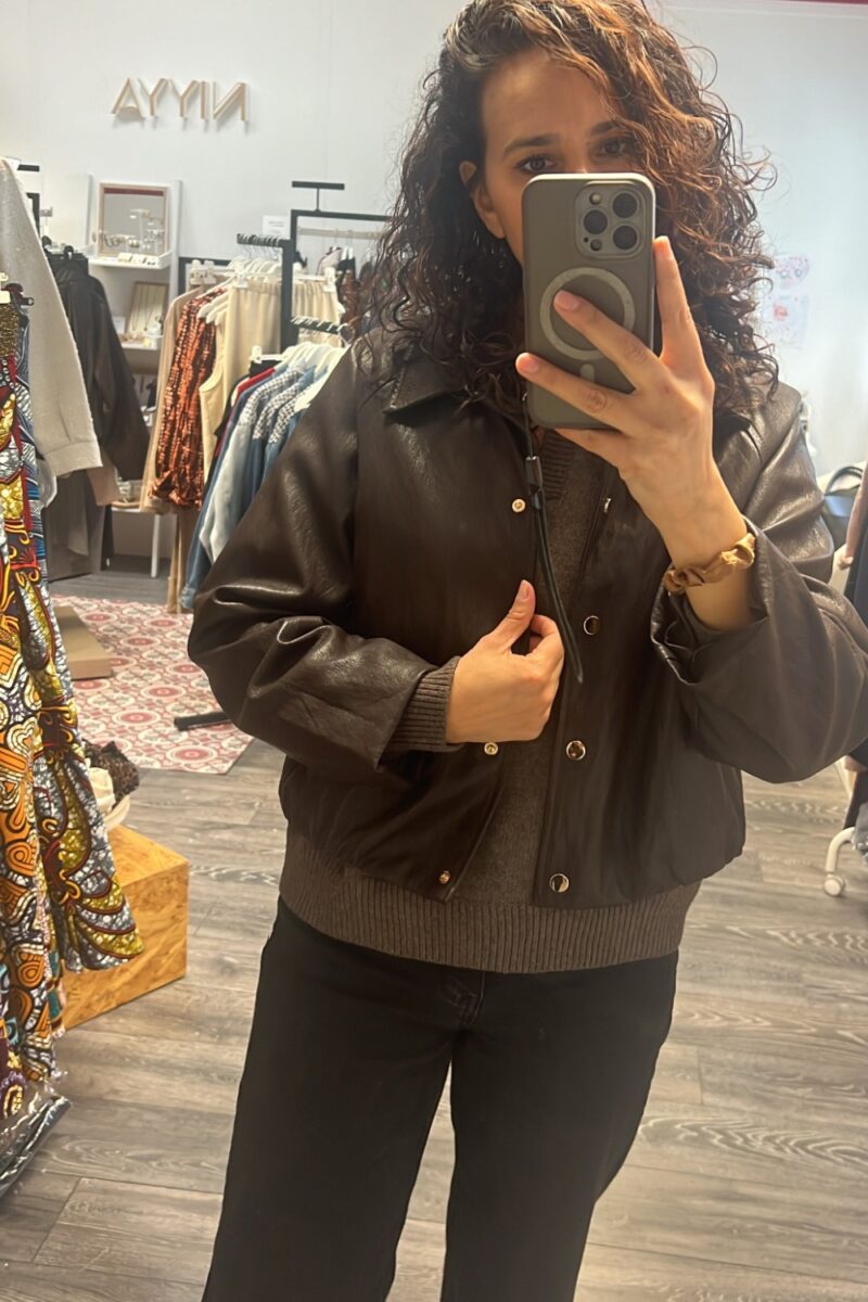 Veste similicuir choco Niyya