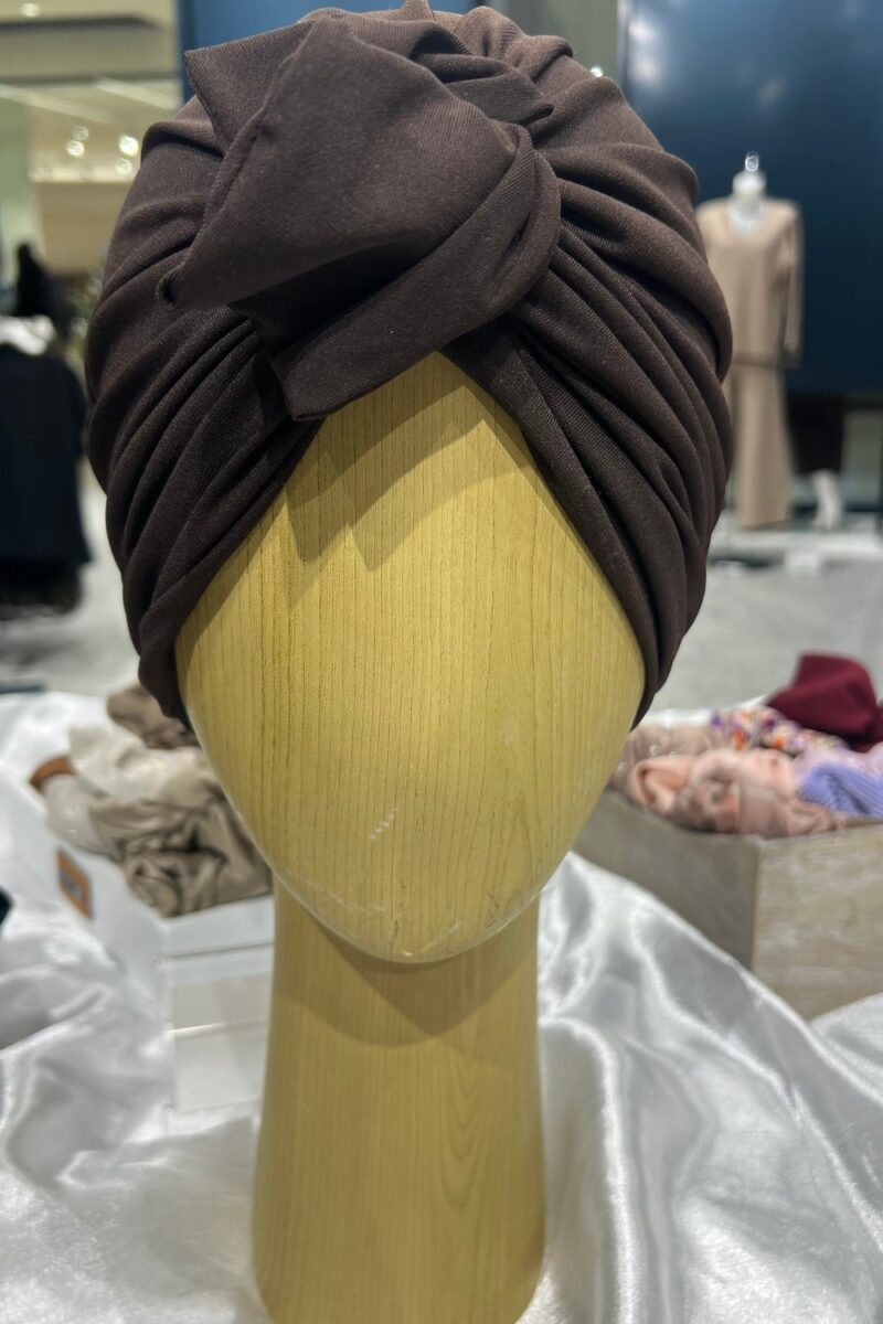 Turban à noeud lycra choco Niyya
