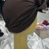 Turban à noeud lycra choco Niyya