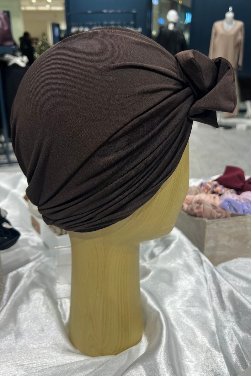 Turban à noeud lycra choco Niyya