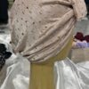 Turban à noeud beige et doré Niyya