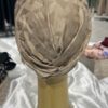 Turban à noeud tissu taupe