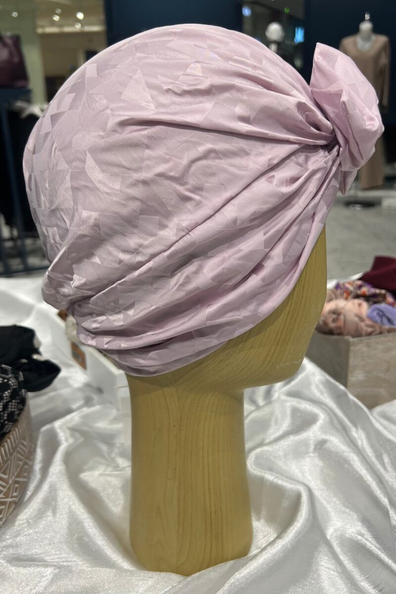 Turban à noeud tissu rose