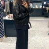 Veste simili-cuir noir style bombers