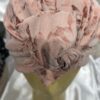 Turban à noeud tissu bois de rose fleuri