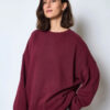 Sweat coton oversize bordeaux