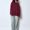 Sweat coton oversize bordeaux