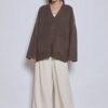 Gilet long oversize choco