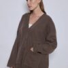 Gilet long oversize choco