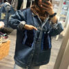 Veste jean foncé et Wax Galaxy bleu
