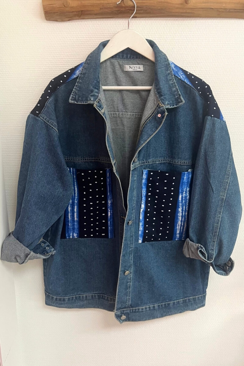 Veste jean foncé et Wax Galaxy bleu
