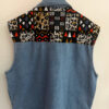 Veste sans manches en jean bleu clair – Wax graphique