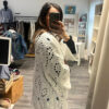 Gilet long oversize crochet blanc Niyya