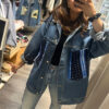 Veste jean foncé et Wax Galaxy bleu