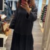 Robe bimatière bleu nuit