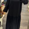 Robe bimatière bleu nuit