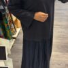 Robe bimatière bleu nuit