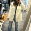 Blazer long blanc crème coupe droite