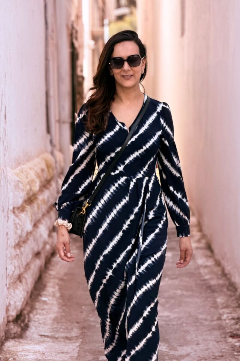 Robe cache-cœur tie and dye