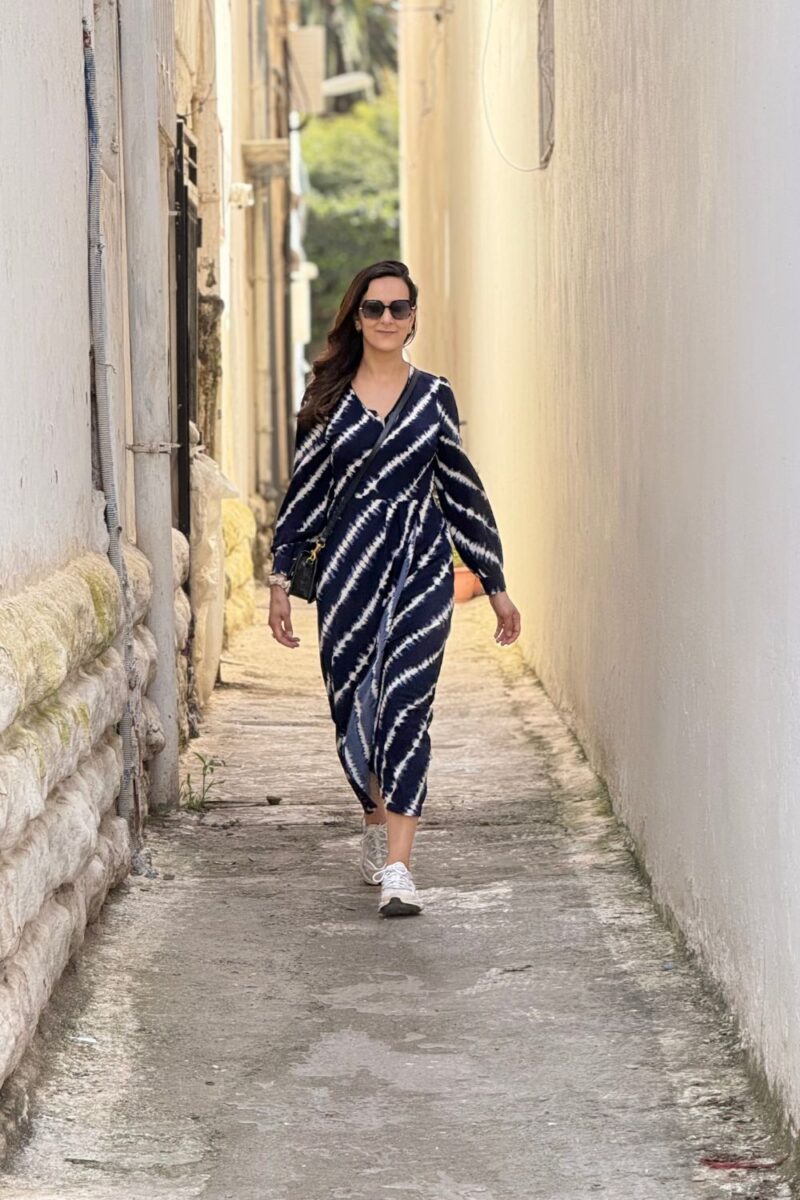 Robe cache-cœur tie and dye