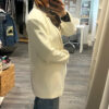 Blazer long blanc crème coupe droite