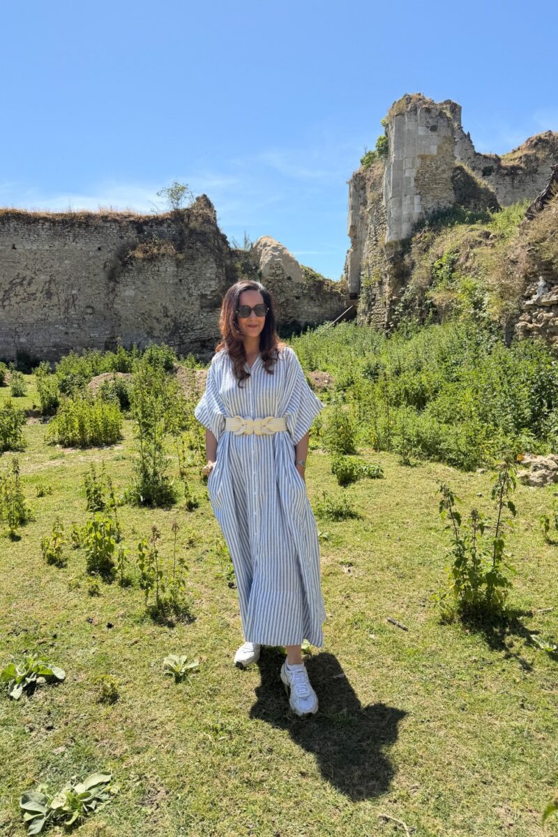 Robe chemise coton à rayures