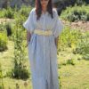 Robe chemise coton à rayures