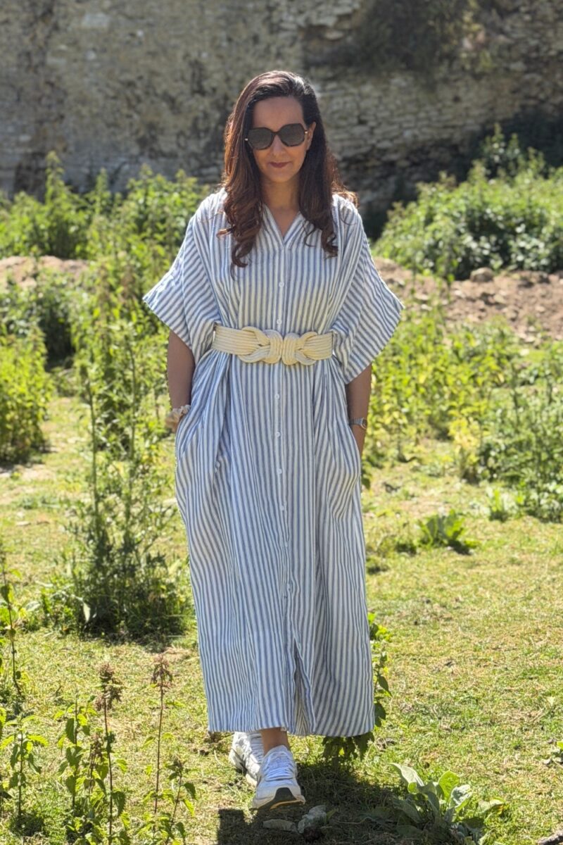 Robe chemise coton à rayures