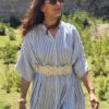 Robe chemise coton à rayures