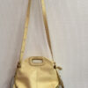 Sac en cuir jaune pastel à franges