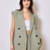 Blazer sans manches oversize vert d'eau