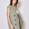 Blazer sans manches oversize vert d'eau