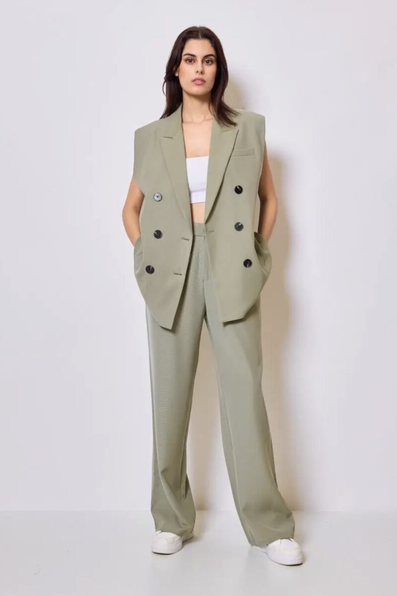 Blazer sans manches oversize vert d'eau