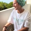 Turban femme vert fleuri