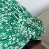 Turban femme vert fleuri