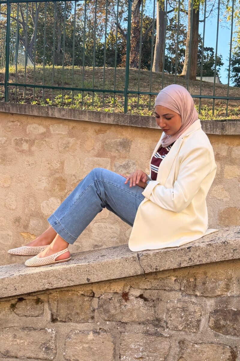 Blazer long blanc crème