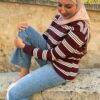 Foulard long bois de rose en viscose | Niyya Paris