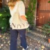 Tote bag Niyya écru et marquage choco