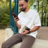 T-shirt oversize mixte brodé chocolat