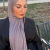Foulard long mauve en viscose