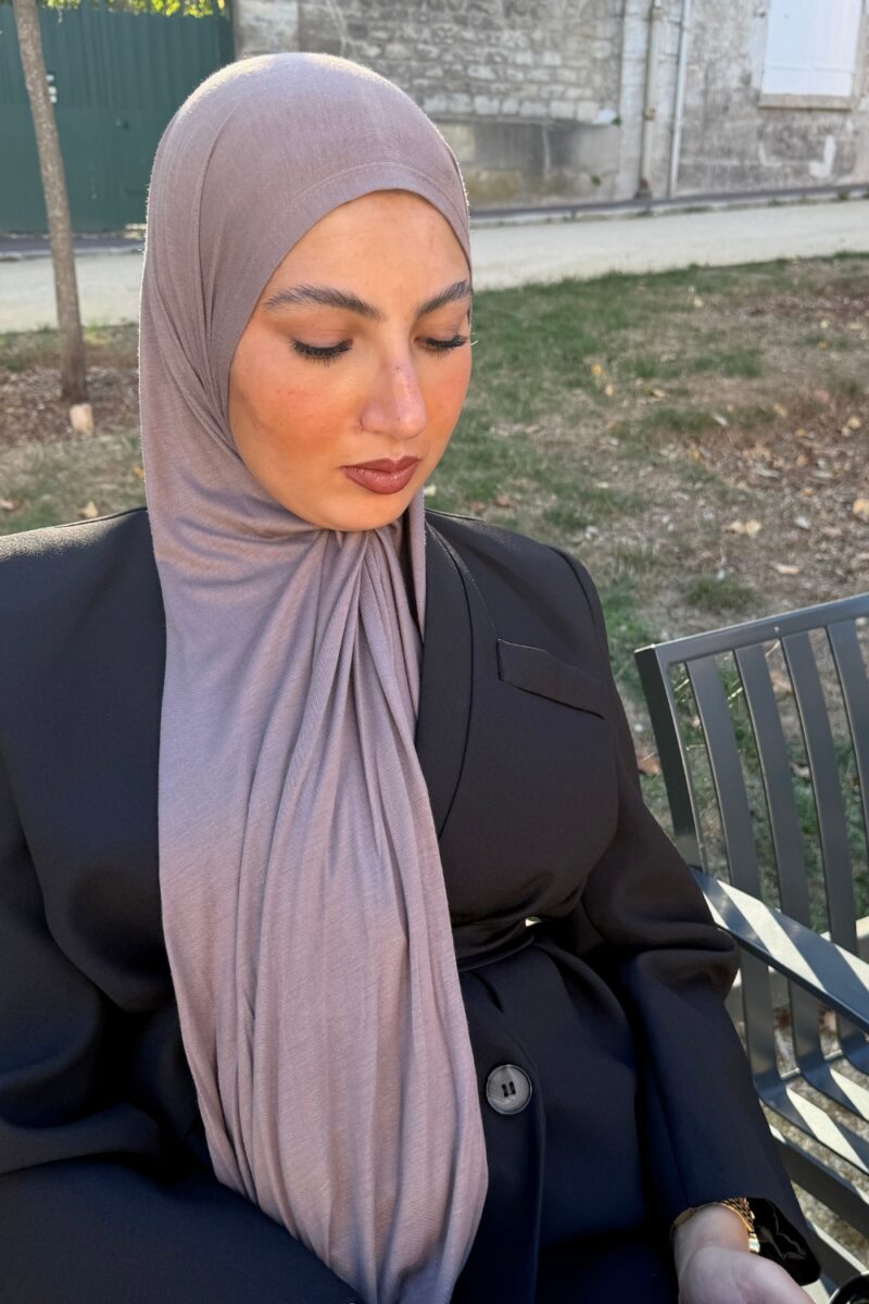 Foulard long mauve en viscose