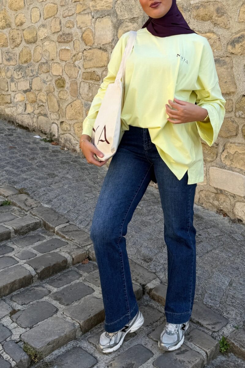 Jean taille haute bleu foncé Niyya