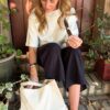 Tote bag Niyya écru et marquage choco