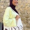 Tote bag Niyya écru et marquage bordeaux