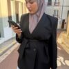 Foulard long mauve en viscose