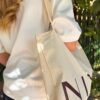 T-shirt oversize mixte brodé beige