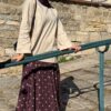 Jupe en mousseline prune à pois blancs Niyya