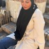 Foulard long noir en viscose | Niyya Paris