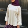 Tunique oversize beige en coton Niyya